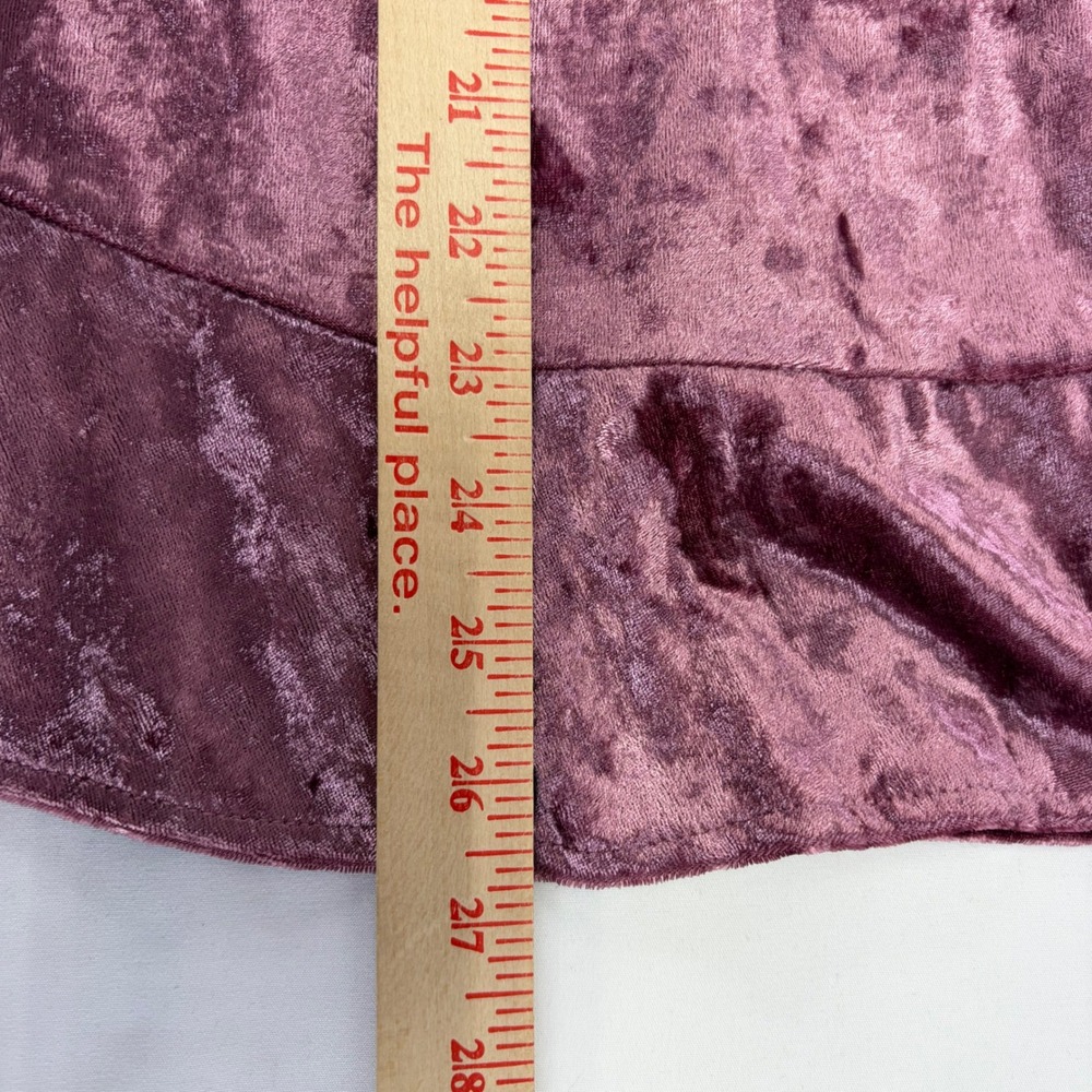 Valerie Stevens Crushed Velvet Bell Sleeve Top XL Boho Party Blouse Pink - Picture 9 of 10